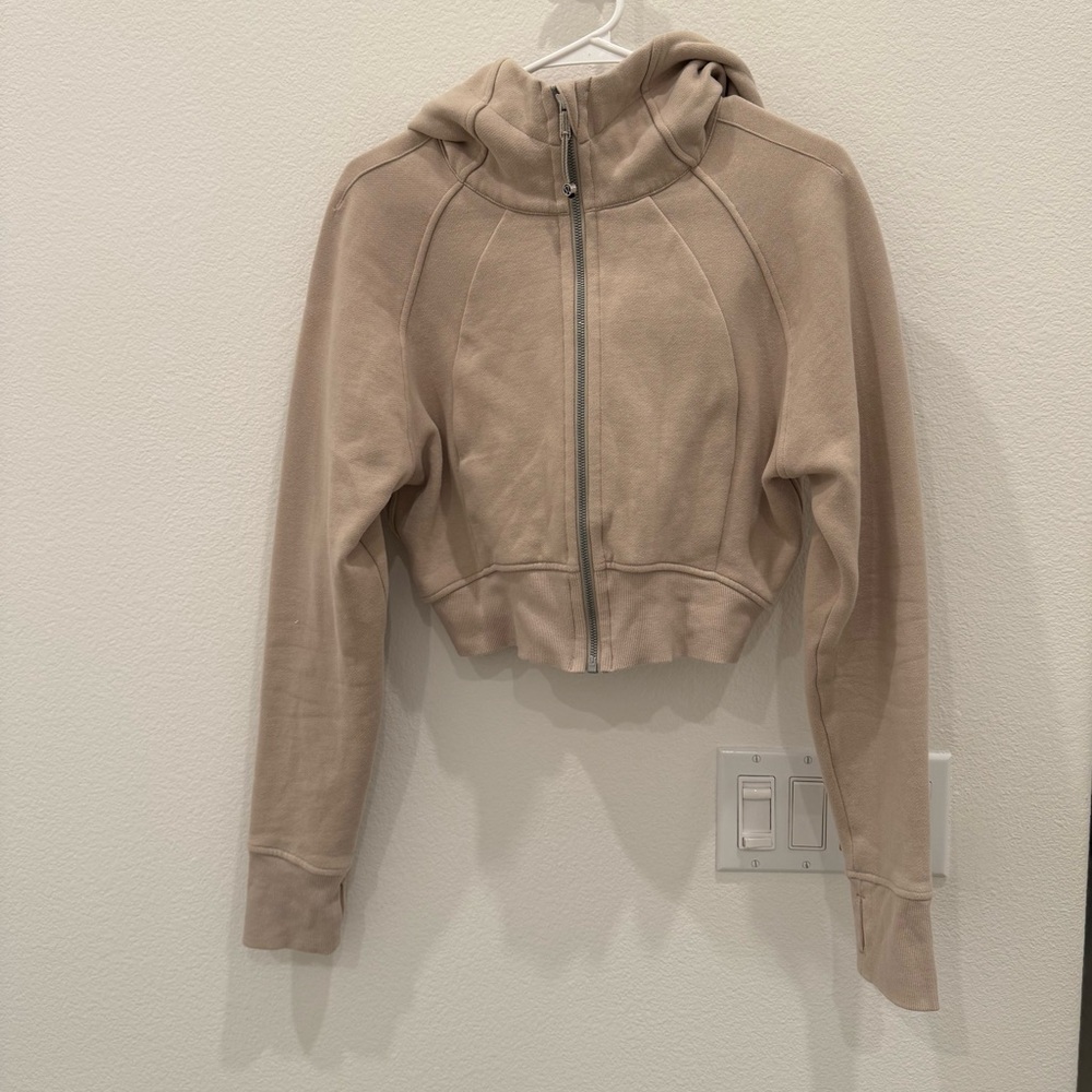 lululemon athletica Tan Cropped Hoodie